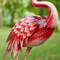38.5"H/36.25"H Metal Standing Flamingo Garden Statue with Stakes